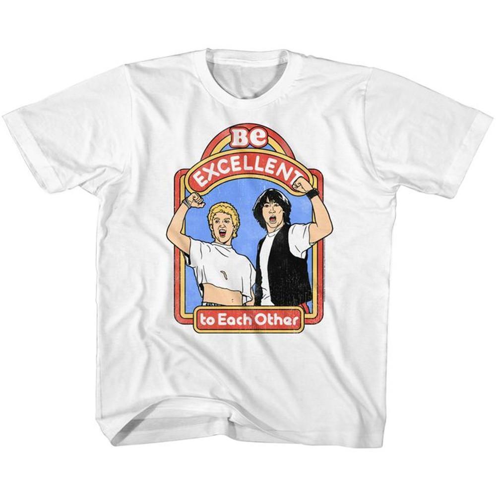 Bill And Ted Excellent Storybook White Youth T Shirt